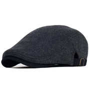 Big Size Newsboy Cap Men Winter Wool Thick Vintage Herringbone Hat