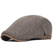 Big Size Newsboy Cap Men Winter Wool Thick Vintage Herringbone Hat