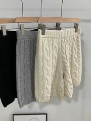 comfortable plain twisted knitted Girls knit pant