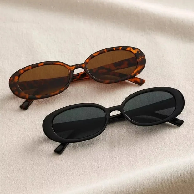 Vintage Oval Sunglasses Women Designer Small Sun Glasses