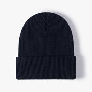 Women Men Autumn Winter Warm Beanie Hat Solid Color