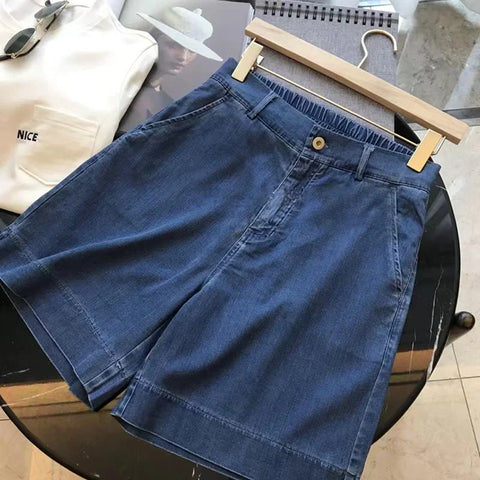 -5XL Women Denim Shorts Summer High Waist Loose Pants Female