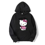 Kitty Printed Hoodies Women Warm Comfortable Casual Hoodie Clothes