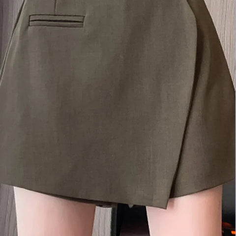 Belt 2024 Fall High Waist Elegant Fashion Office Work Short Pants