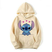 Disney Stitch Cartoon Anime Women Pullover Men Oversized Hoodie 2024