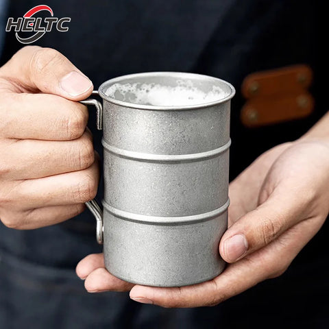 Coffee Water Cup Industrial Style Oil Barrel Mug Outdoor Camping