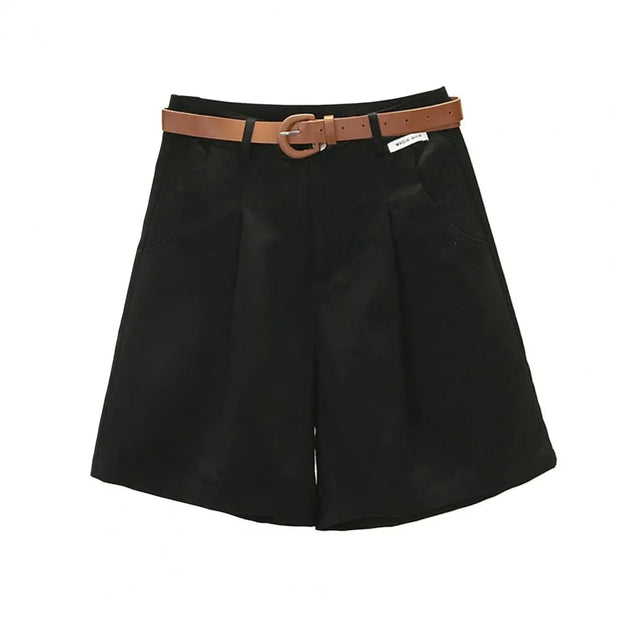 -line Loose Mini Shorts Pockets OL Style Mini Short Casual Pants