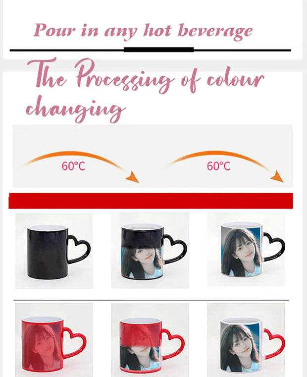 Personalised Magic Mugs Custom Colour Changing Cup Heat Activated