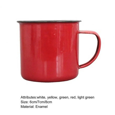 6 7 8cm Enamel Cup Retro Style Cream Color Water Mug