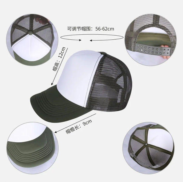 Adult Summer Net Baseball Cap Men Women Blank Mesh tentacle Sun Hat 