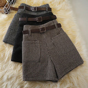 high waist retro slim boots size woolen pocket wide leg pants