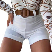 Women Shorts Bottoms Hot Pants Solid Color Back Zipper Hot Pants