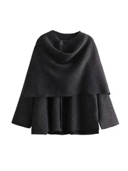 2023 Winter Female Scarf Coat Long Sleeve Knitted Asymmetric Jackets