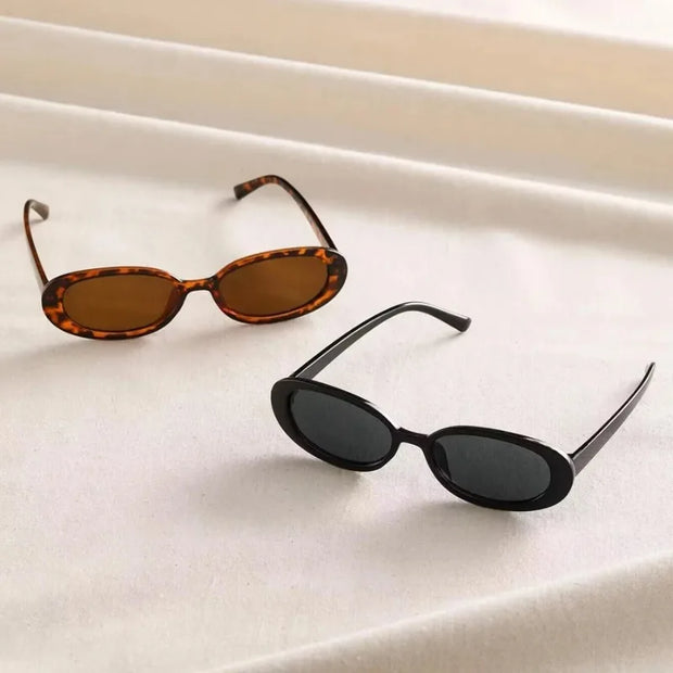 Vintage Oval Sunglasses Women Designer Small Sun Glasses