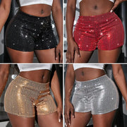 Glittery Straight Leg Shorts Glittery Straight Leg Party Shorts