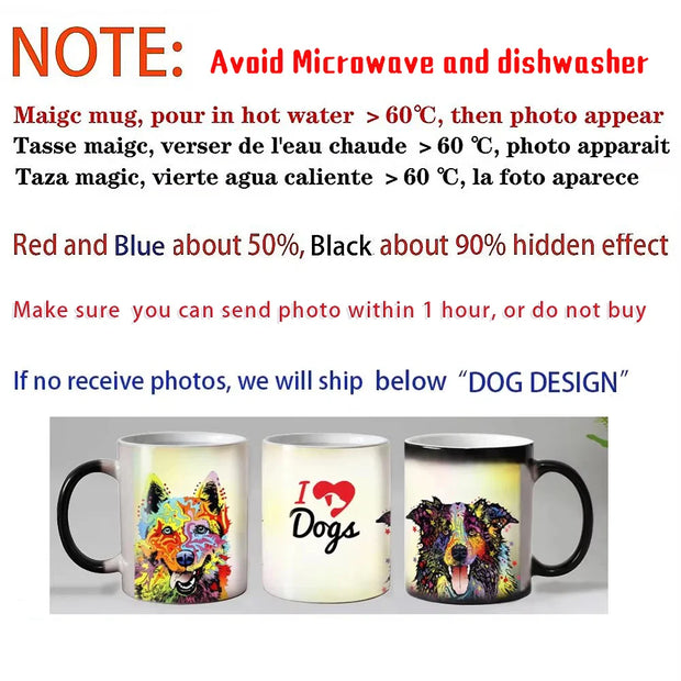 Personalised Magic Mugs Custom Colour Changing Cup Heat Activated