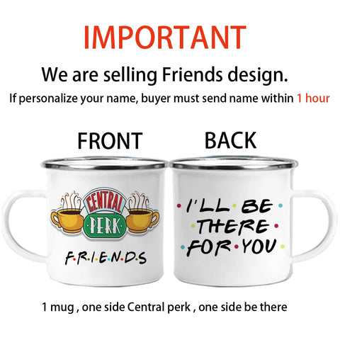 Central Perk Design Cup 12oz Enamel Wholesale Coffee Mug Tea Milk Cup