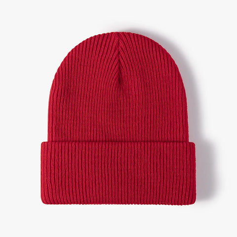 Women Men Autumn Winter Warm Beanie Hat Solid Color