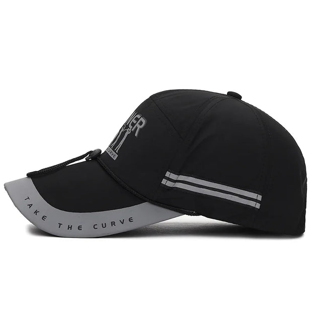 Peaked Cap Adjustable Breathable Sports Cap Extended Brim Sunscreen