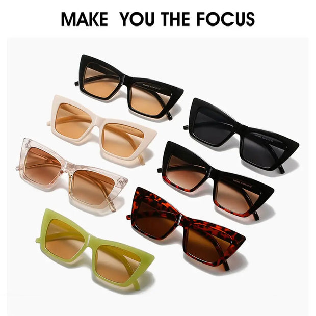 Fashion Square Sunglasses Woman Vintage Cat Eye Design SunGlasses