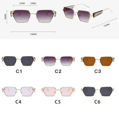 Rectangle Sunglasses Women Glasses Fashion Designer Vintage Eyewear