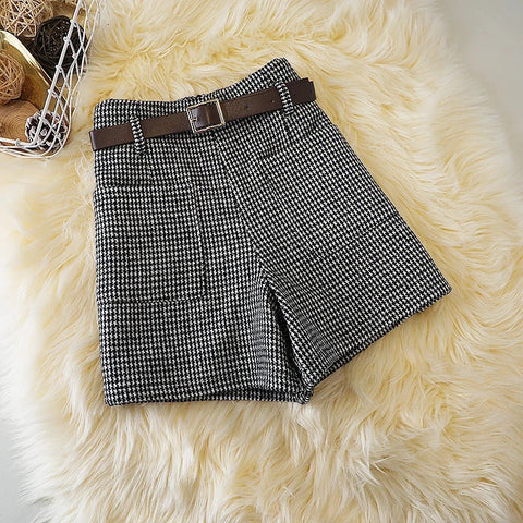 high waist retro slim boots size woolen pocket wide leg pants