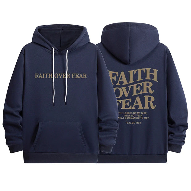 Faith Overcomes Fear - Christian Hooded Sweatshirts Jesus