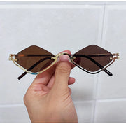 Fashion Polygonal Women Luxury Brand Metal Half Frame Sun Glasses