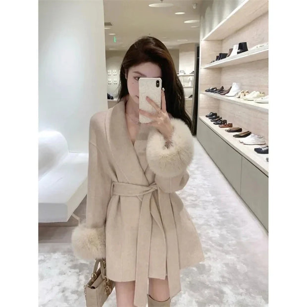 Thin Strap Jacket 2024 Spring Autumn Long Sleeved Loose High-end