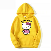 Kitty Printed Hoodies Women Warm Comfortable Casual Hoodie Clothes