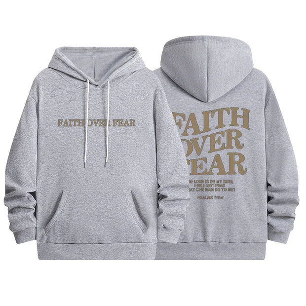 Faith Overcomes Fear - Christian Hooded Sweatshirts Jesus