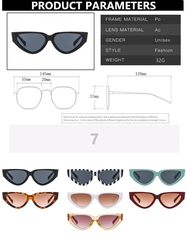 Brand Designer Cateye Sun Glasses Female Eyewear