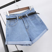 Female Loose Leg Wide Pants Booty Shorts Denim 2024