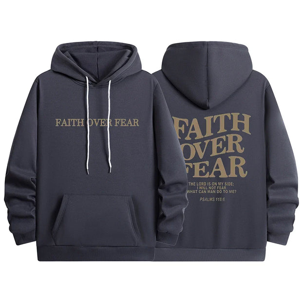 Faith Overcomes Fear - Christian Hooded Sweatshirts Jesus