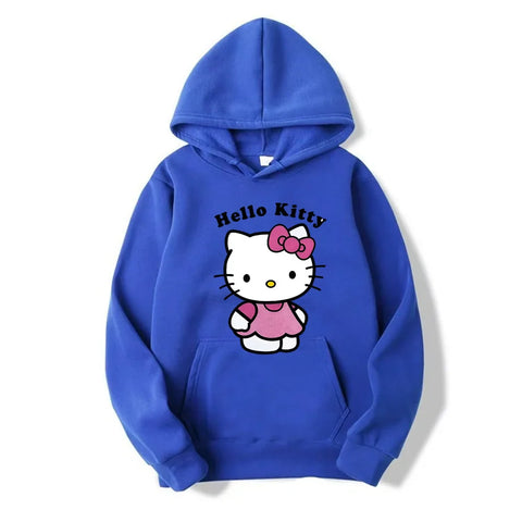 Kitty Printed Hoodies Women Warm Comfortable Casual Hoodie Clothes