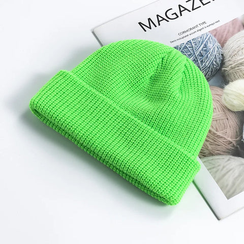 Men & Women Caps Wool Fashion Simple Warm Skullies Beanies Solid