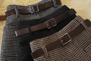 high waist retro slim boots size woolen pocket wide leg pants