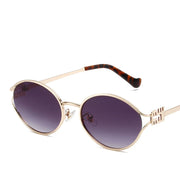 Oval Metal Frame Sunglasses Women Personality Fashion Simple Eyewear