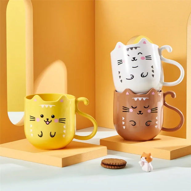 1pc Cute Cartoon Cat Mug Creative Gift