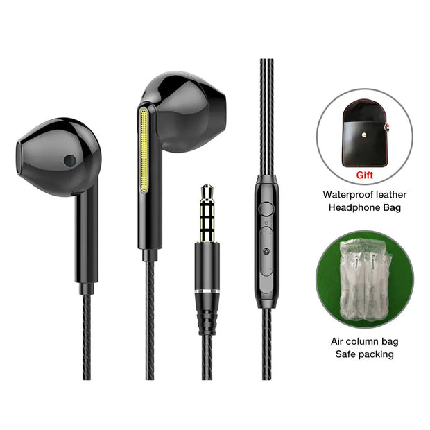 Ear Stereo Wired Earphone Earbuds Wire Game Phone Earphones