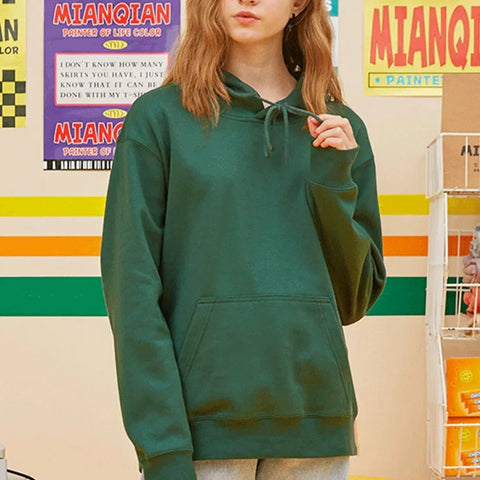 Autumn Unisex Versatile Solid Color Clothing Pullover Casual Hoodie