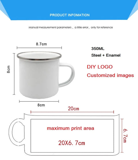 Custom Inage Enamel Coffee Mugs Family Photos Design Mug Creative