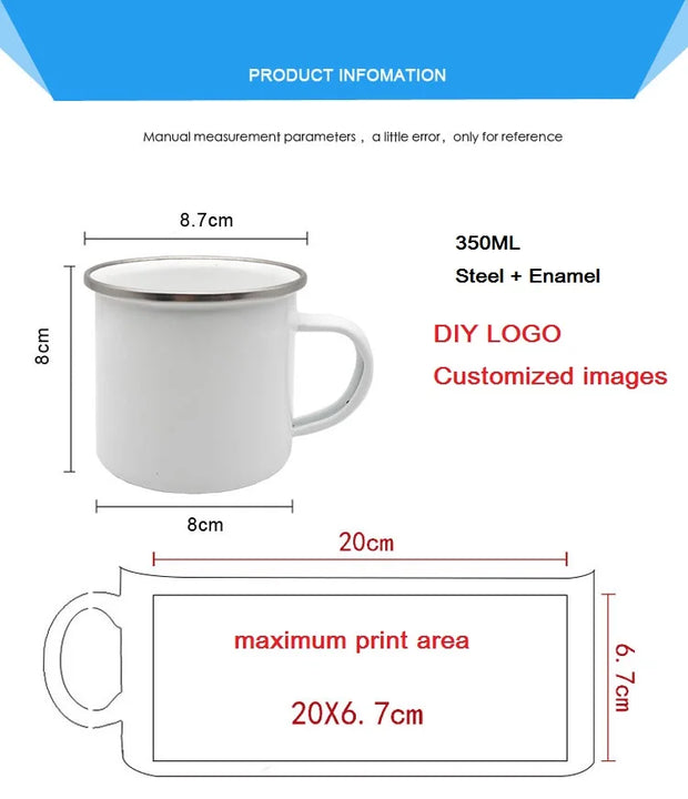 Custom Inage Enamel Coffee Mugs Family Photos Design Mug Creative