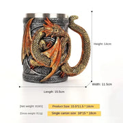 Creative 3D Dragon Beer Cup Resin 304 Stainless Steel Gothic Wine