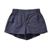 Cotton Women Cargo Shorts Vintage High Waist Pockets Casual Shorts