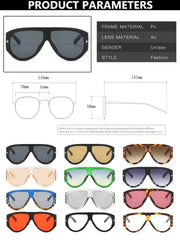 Fashion Vintage Large Frame Sun Glasses Men Black Shadow Female