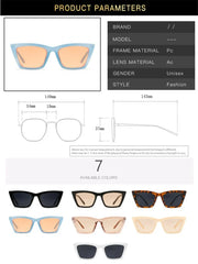 Vintage Cat Eye Sunglasses Women Square Frame Female Retro Shades