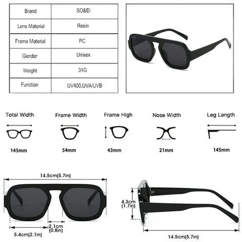 Retro Square Sunglasses Women Fashion Gradient Shades Men Sun Glasses