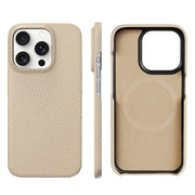 iPhone 15 16 Pro Max Promax 16Pro Natural Cowhide Lychee Leather