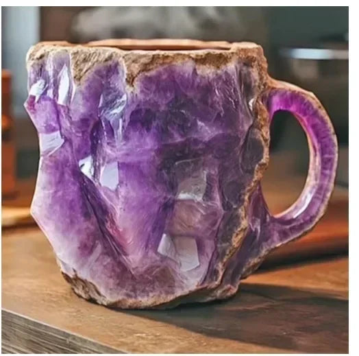 1pc Personalized Mineral Crystal-Style Resin Coffee Cup Water Cup